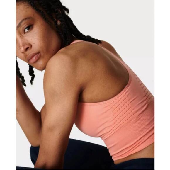 Sweaty Betty Stamina Longline Racerback Sports Bra in Pink Blush NEW Size 0-2 XS - Picture 3 of 8